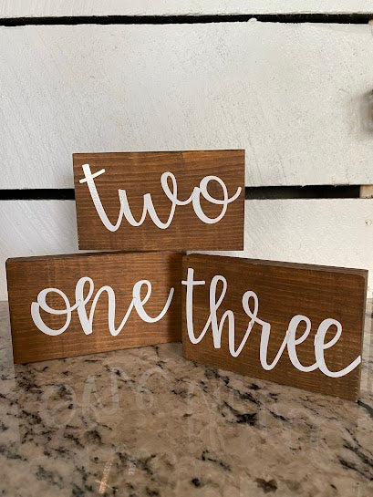Wood Block Table Numbers