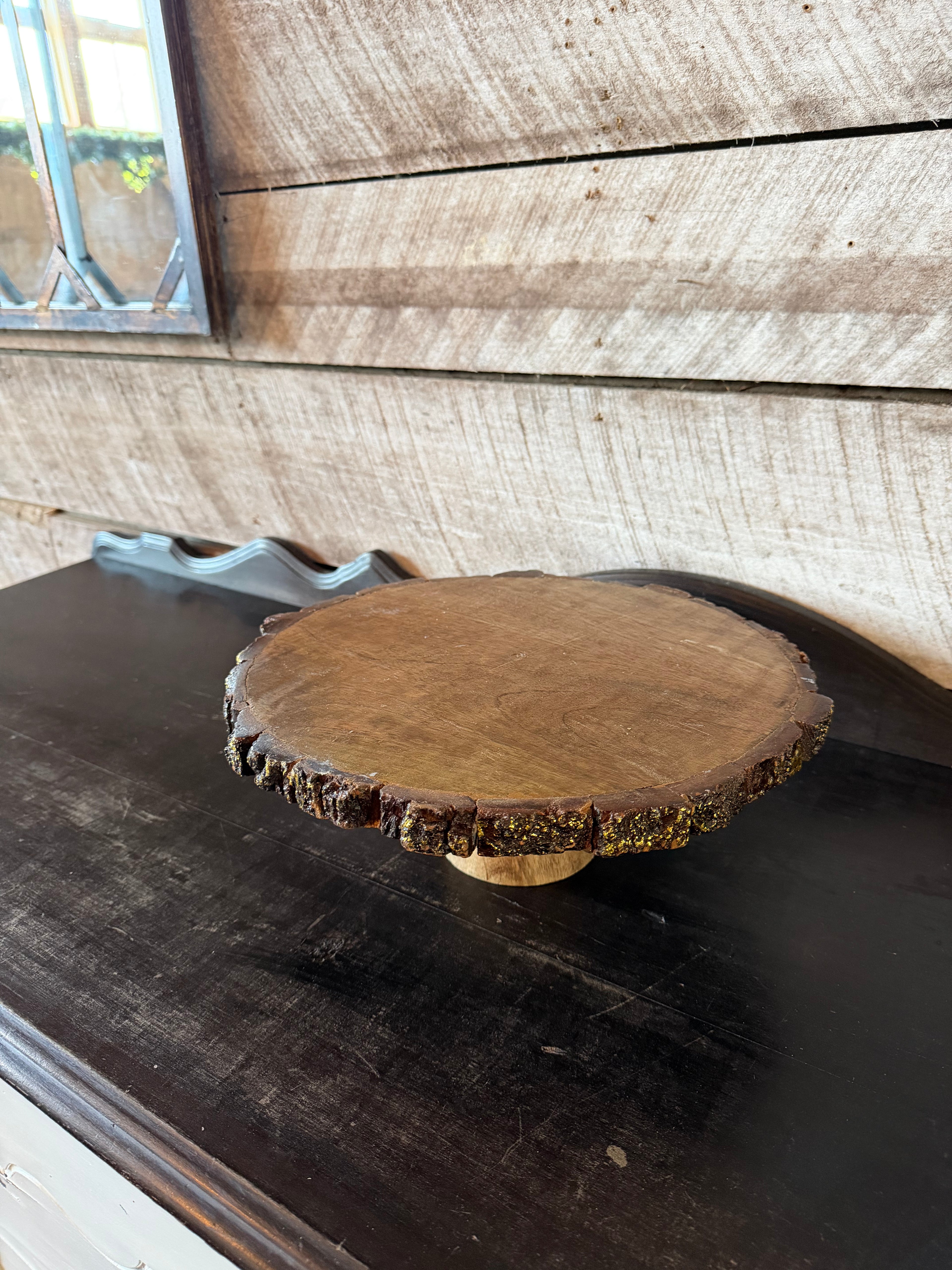 Wood Slab Cake Stand