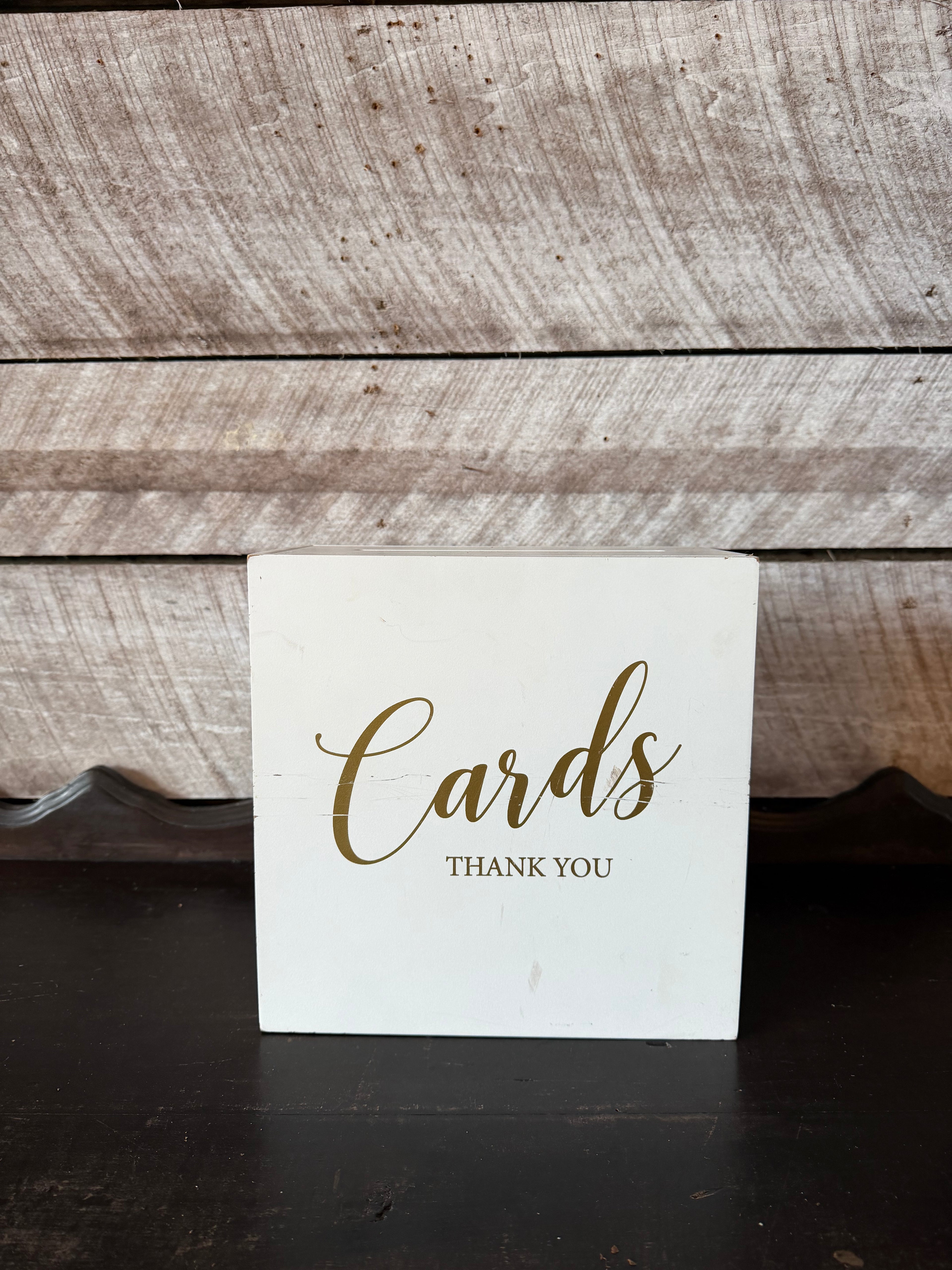 White Wood Card Box