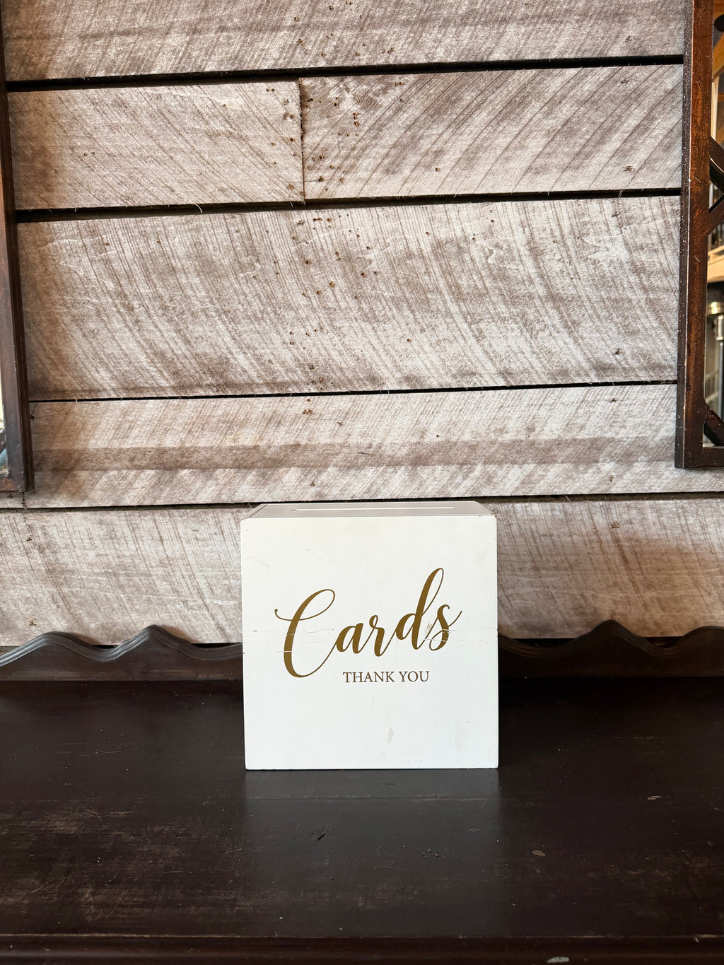 White Wood Card Box