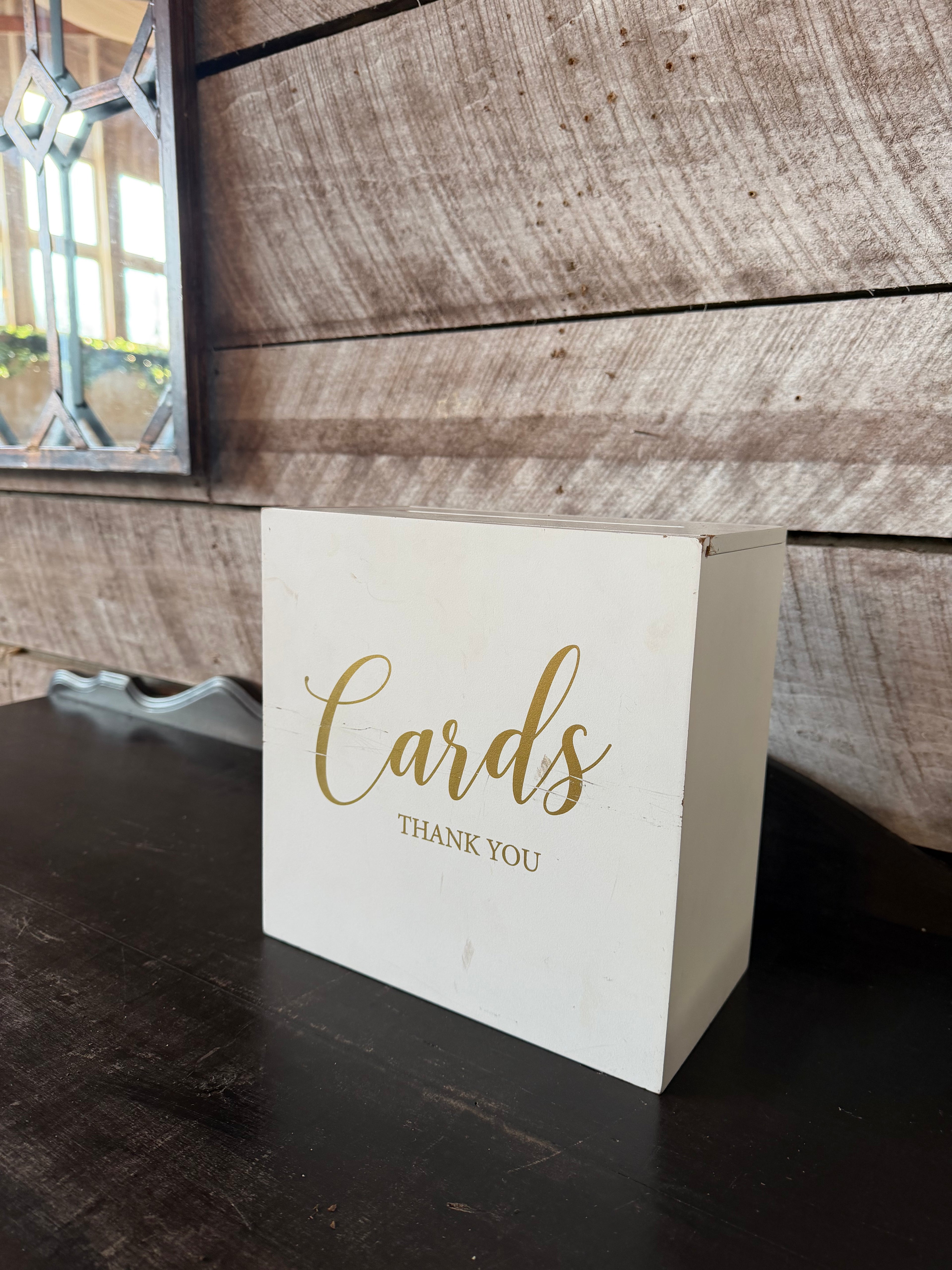 White Wood Card Box