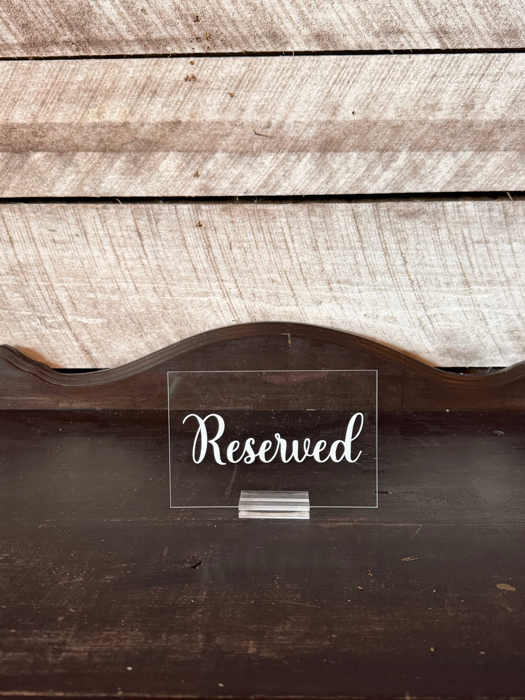 Acrylic Reserve Signs with White Lettering