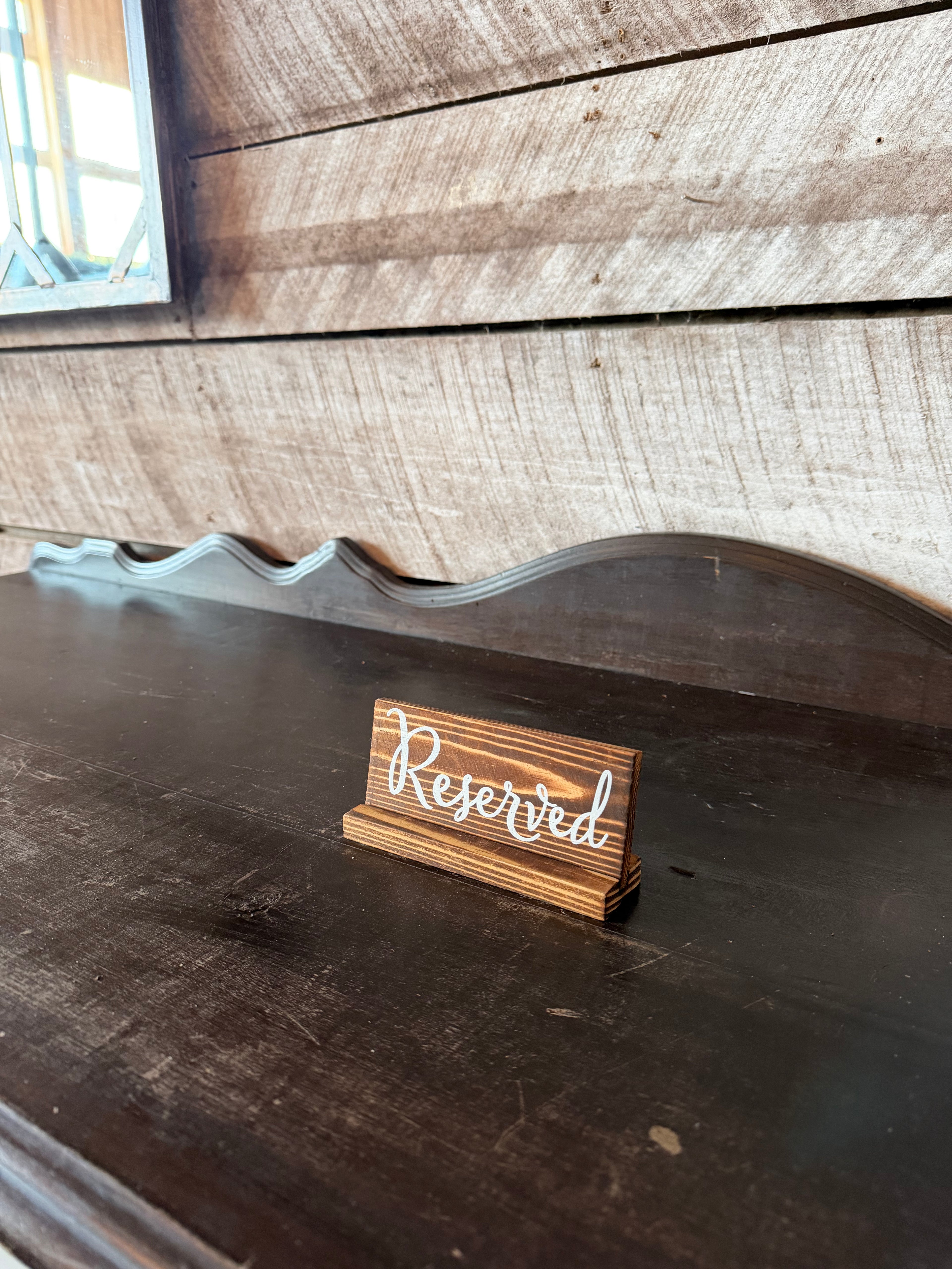 Small Wood Reserve Signs with Stand