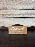 Wood Block Reserved Family Signs