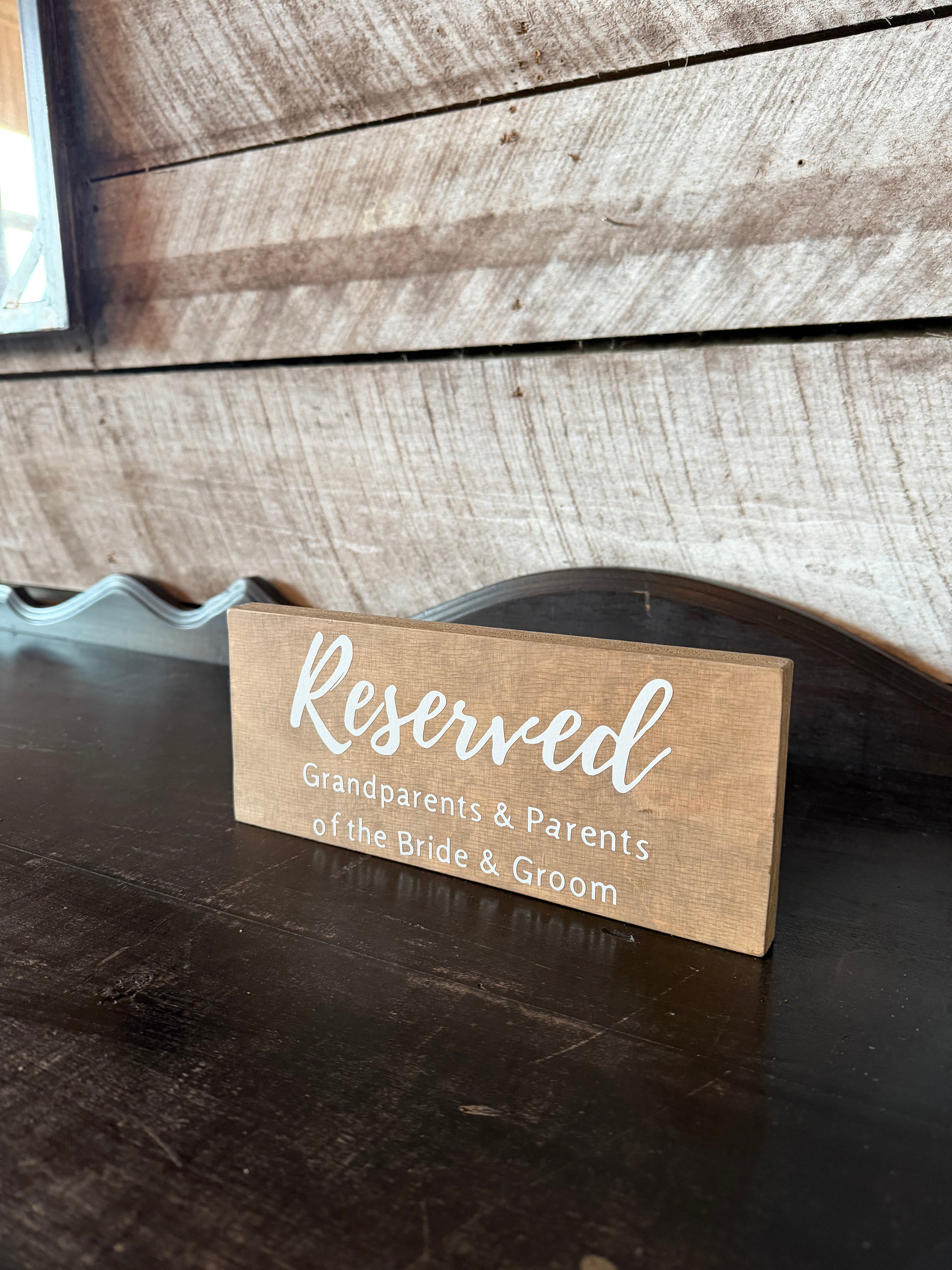 Wood Block Reserved Family Signs