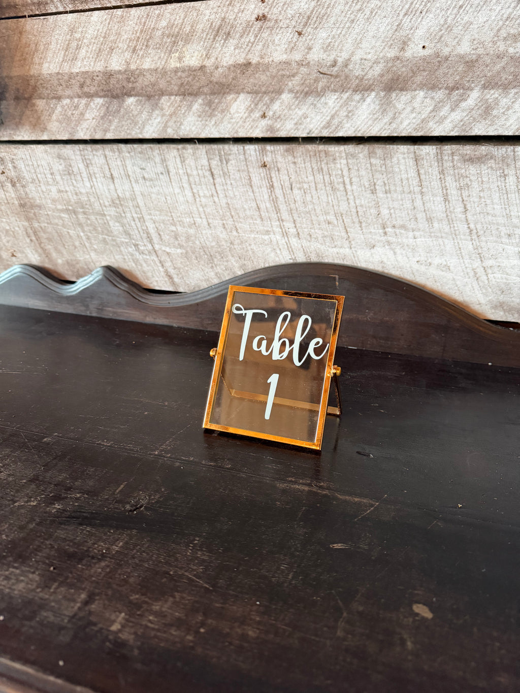 Mismatched Gold Glass Framed Table Numbers