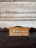 Wood Favors Sign