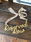 Hanging Reserved Row Signs Gold