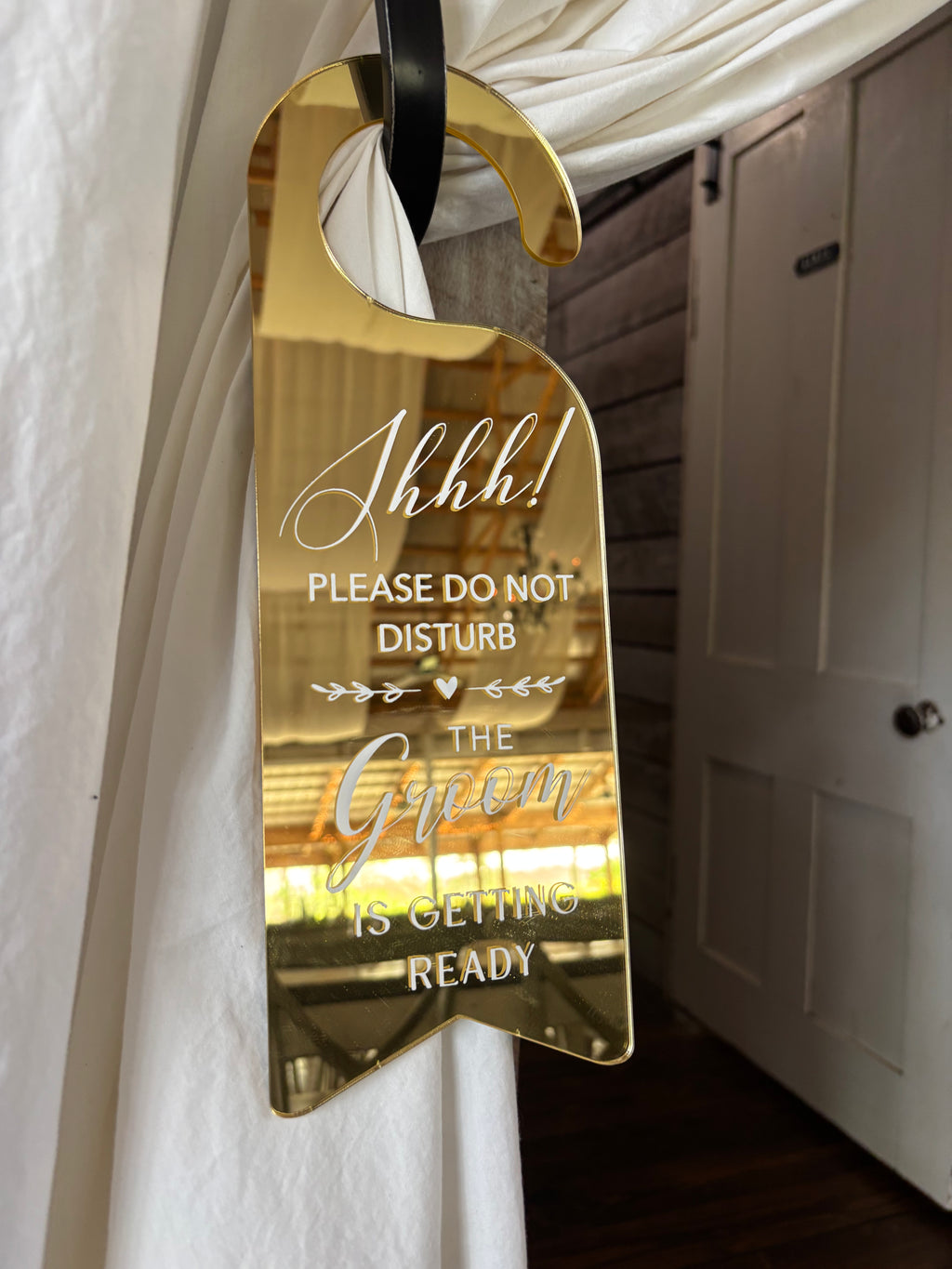 Gold Do Not Disturb Groom Door Sign