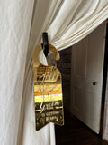 Gold Do Not Disturb Groom Door Sign