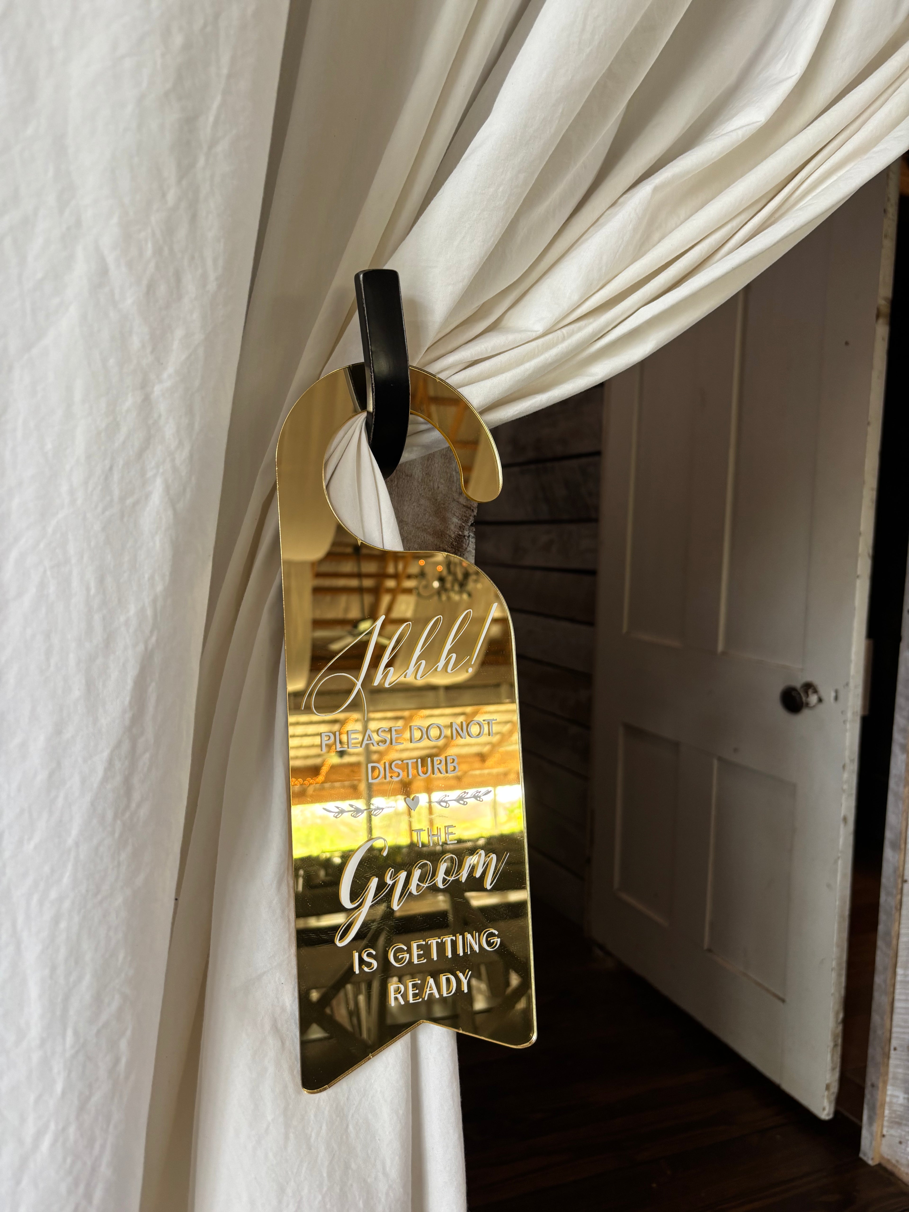 Gold Do Not Disturb Groom Door Sign