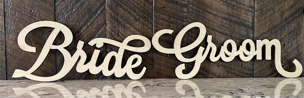 Wooden Bride & Groom Chair Signs