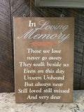 Wood In Loving Memory Sign