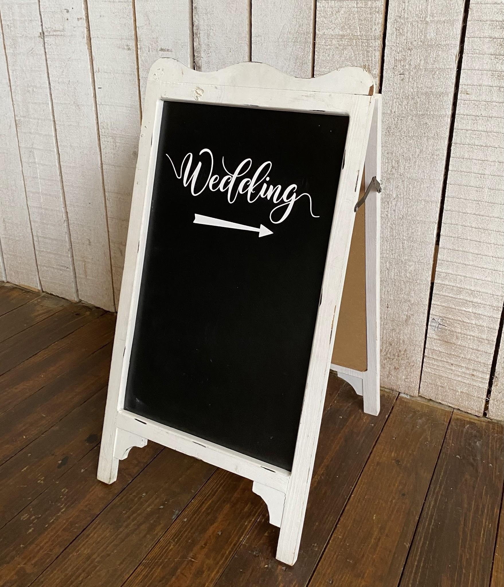 White Chalkboard Easel - Wedding Sign